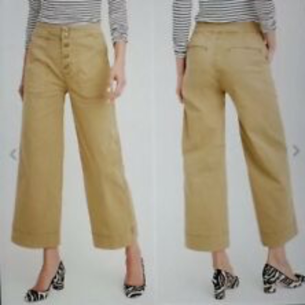 J. Crew Khaki Sailor / Wide-leg crops 12